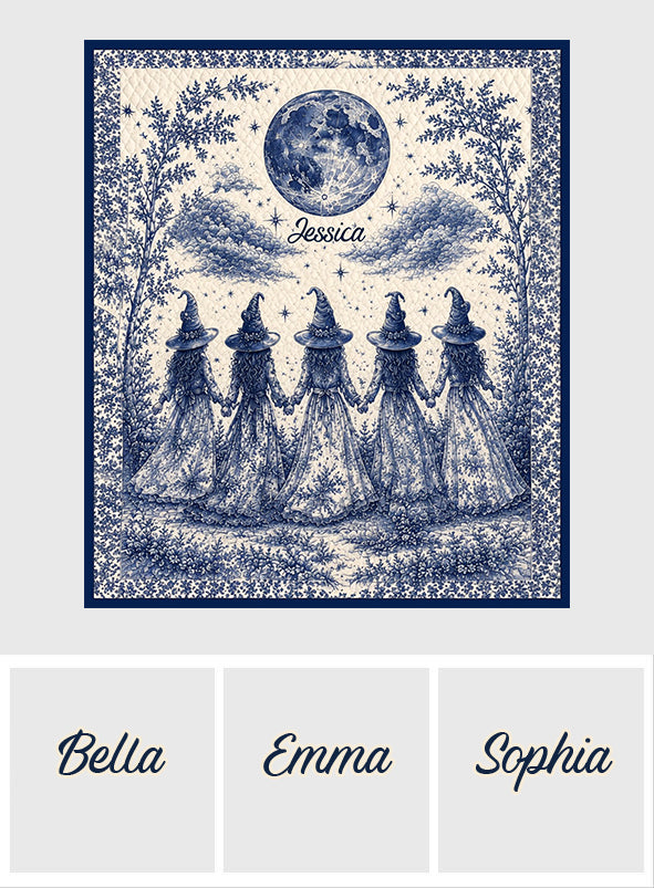 Toile De Jouy Beautiful Witch - Personalized Witch Blanket
