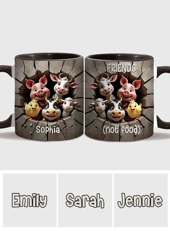 Vegan For The Animals - Personalized Veganism Accent Mug