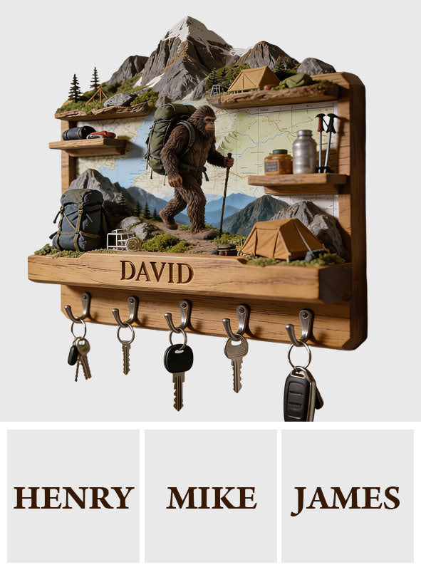 Mountain Climbing - Personalized Hiking Custom Shaped Hanging Rack