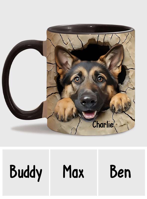 Adorable German Shepherd - Personalized Dog Accent Mug