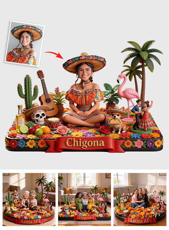 Latina Gift, Latina AF, Mexican Vibe - Personalized Latina Women Custom Shaped Acrylic Plaque