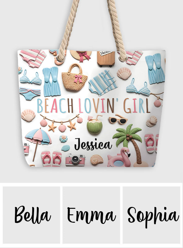 Beach Lovin' Girl - Personalized Sea Lover Beach Bag