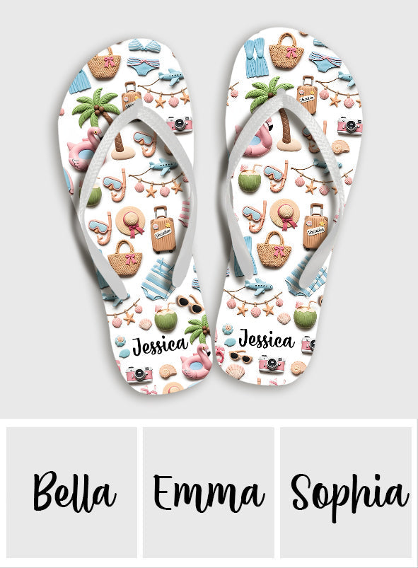 Beach Lovin' Girl - Personalized Sea Lover Flip Flops