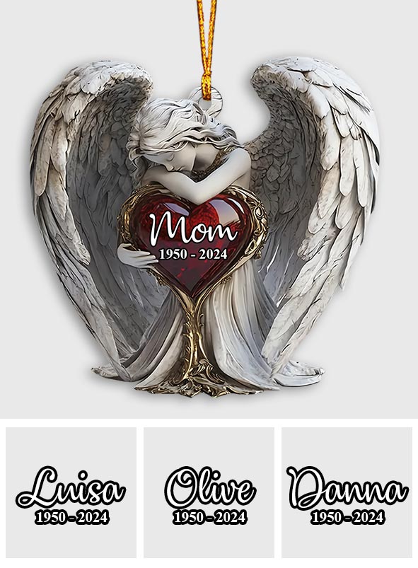 On Angels Wings - Personalized Memorial Ornament