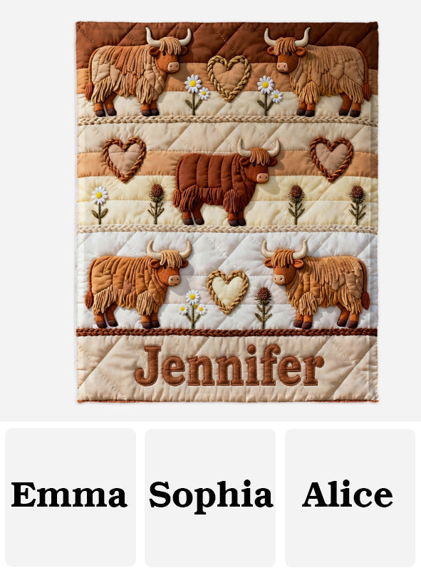 Farm Life - Personalized Highland Cow Blanket