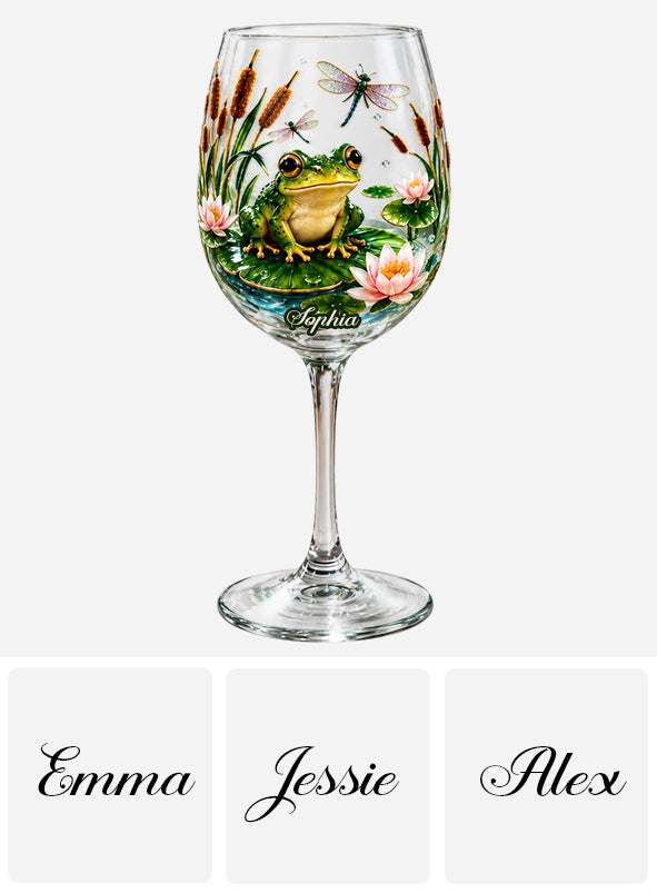 Every Sip Feels Closer To Nature - Personalized Frog Wine Glass With Long Stem