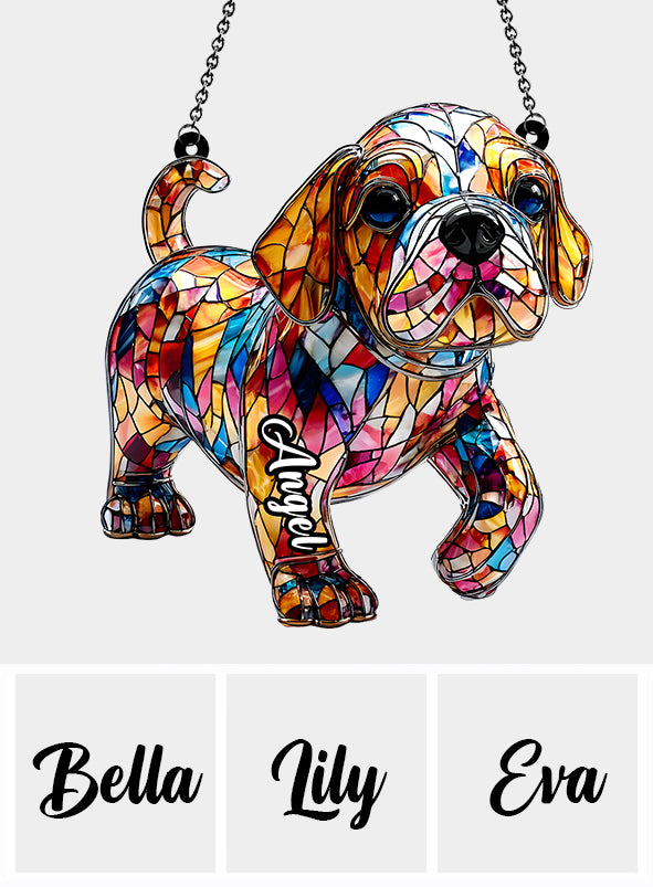 Adorable Bulldog - Personalized French Bulldog Window Hanging Suncatcher Ornament