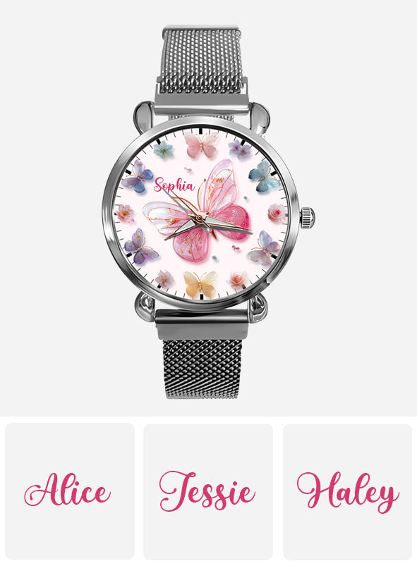 Crystal Butterflies - Personalized Butterfly Women Hand Watch