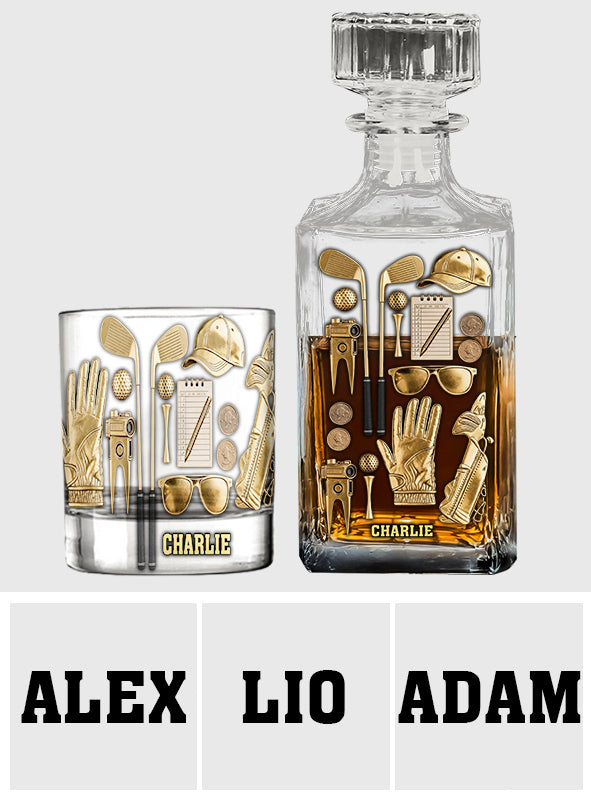 Live Love Golf - Personalized Golf Whiskey Decanter Set