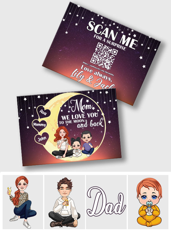 Love You To The Moon & Back - Personalized QR Greeting Card