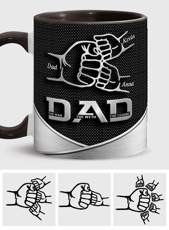 Dad The Man The Myth The Legend First Bump - Personalized Father Accent Mug
