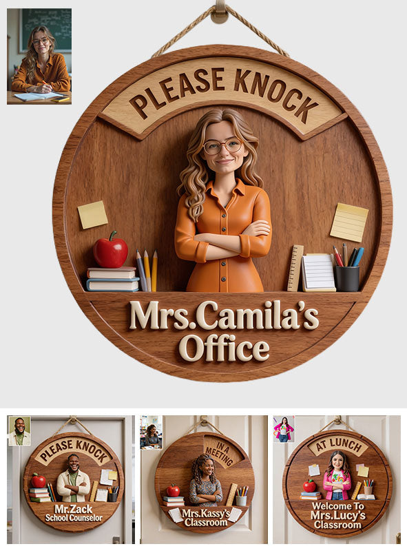 Teacher Door Hanger - Personalized Teacher Spinner Sign Custom Shape