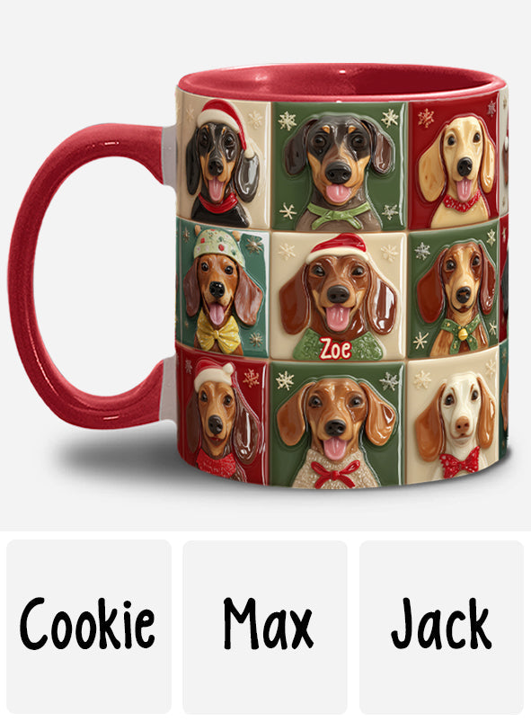 Merry Woofmas - Personalized Dachshund Accent Mug