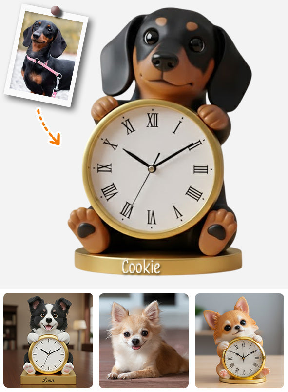 Time For A Walk - Personalized Dog Acrylic Clock Plaque