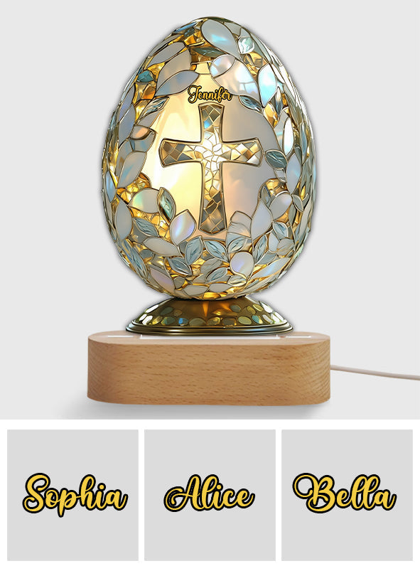 Easter Blessing - Personalized Easter Day Shaped Plaque Light Base