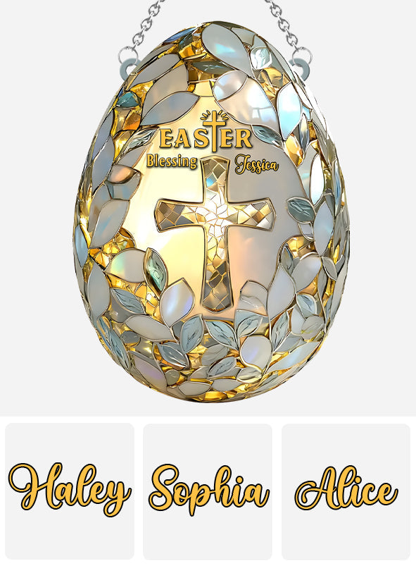 Easter Blessing - Personalized Easter Day Window Hanging Suncatcher Ornament