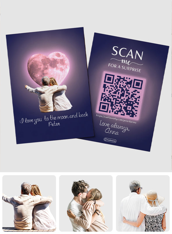 I Love You To The Moon & Back - Personalized QR Greeting Card
