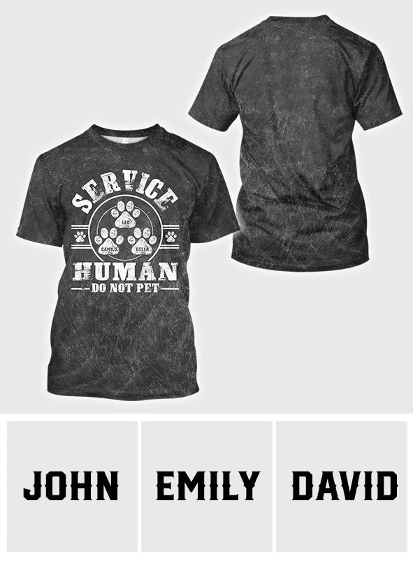 Service Human Do Not Pet - Personalized Dog All Over Shirt