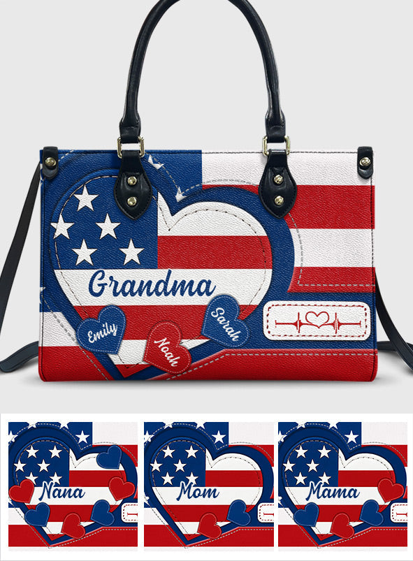 Happy 4th Of July - Personalized Independence Day/ 4th of July Leather Handbag