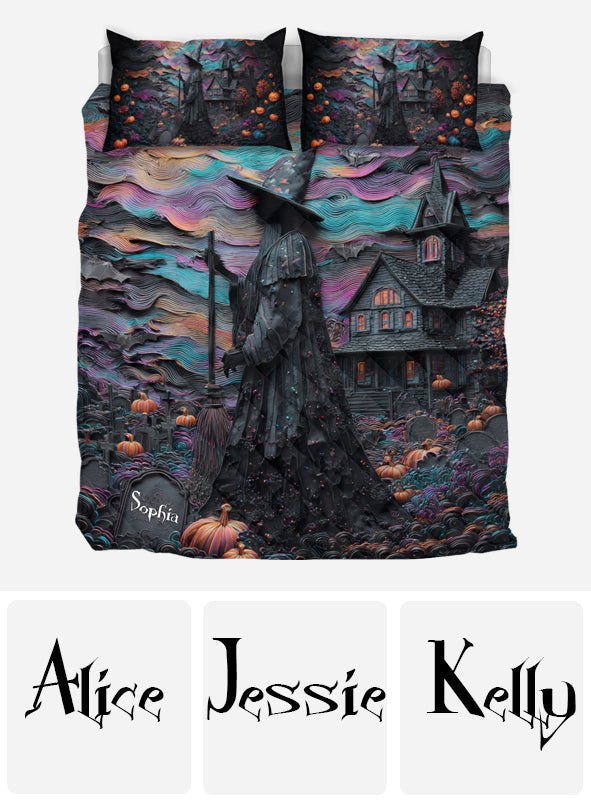 Halloween Mansion - Personalized Witch Quilt Set