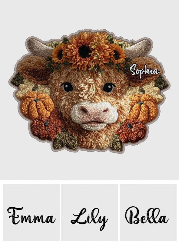 Fall Season - Personalized Highland Cow Non-Slip Tufted Rug
