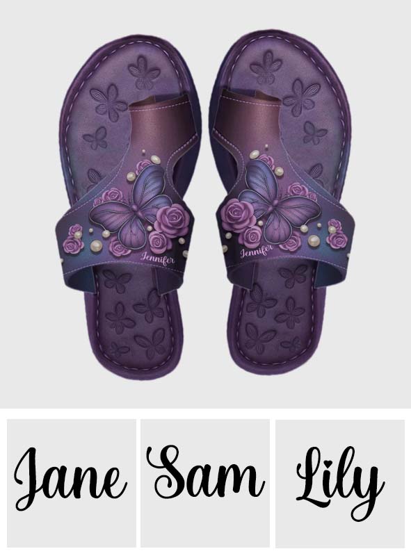 Love Butterfly - Personalized Butterfly Open Toe Sandals