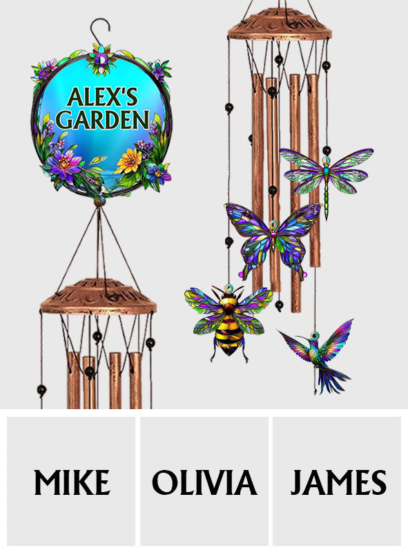 Garden Lovers Gift - Personalized Gardening Wind Chime With Charms