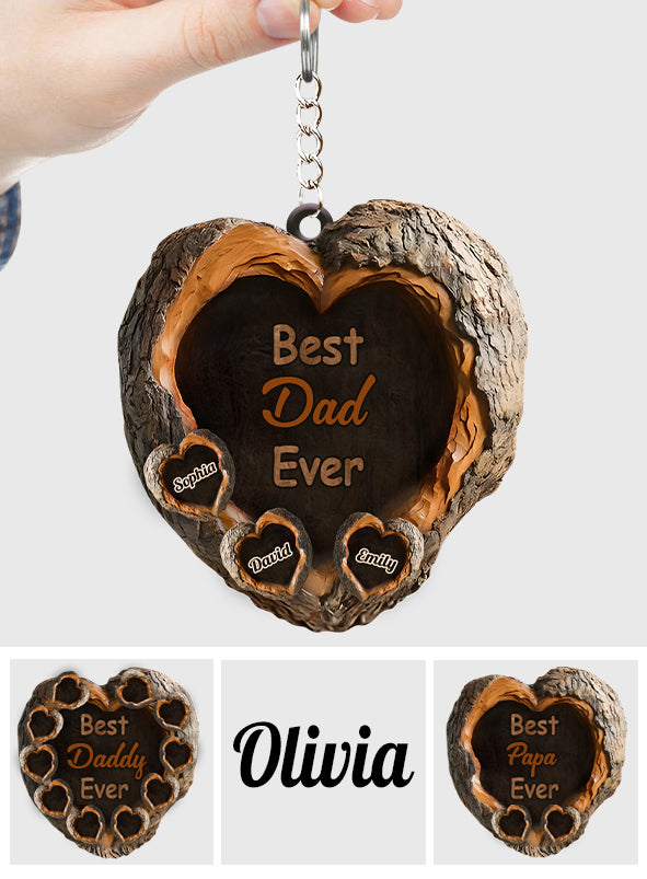 Best Dad Ever - Personalized Father Keychain