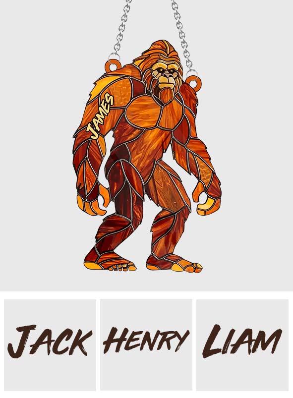 Sasquatch - Personalized Camping Window Hanging Suncatcher Ornament