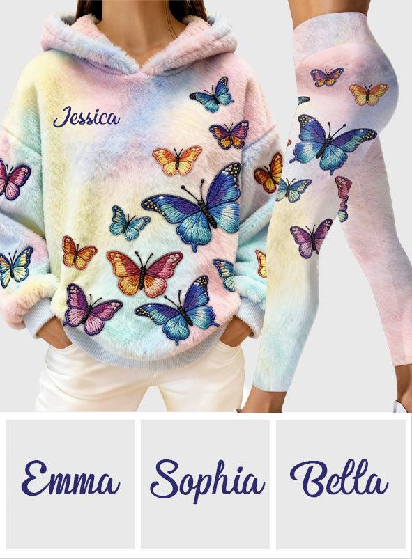 Colorful Butterflies - Personalized Butterfly Hoodie and Leggings