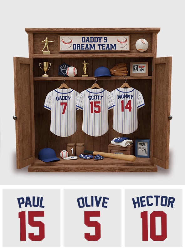 Dream Basball Team Gift For Dad, Grandpa - Personalized Father Custom Shaped Acrylic Plaque