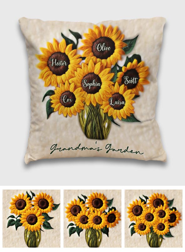 Grandma's Mom's Garden - Personalized Grandma Throw Pillow