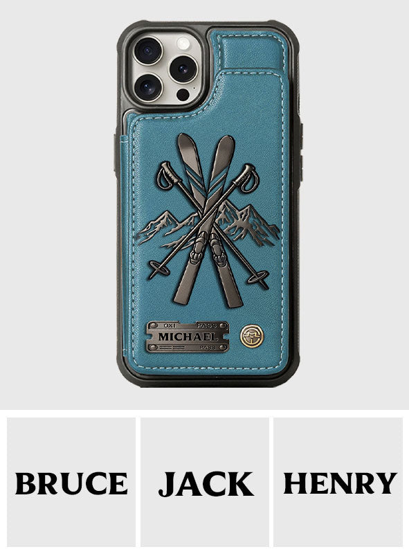 Love Skiing - Personalized Skiing Wallet Phone Case