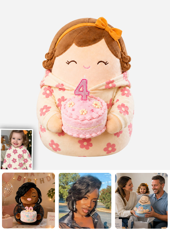 Birthday Figure - Personalized Birthday Premium Faux Fur Pillow