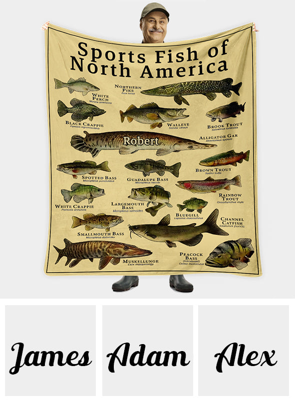 Fish Of America - Personalized Fishing Blanket