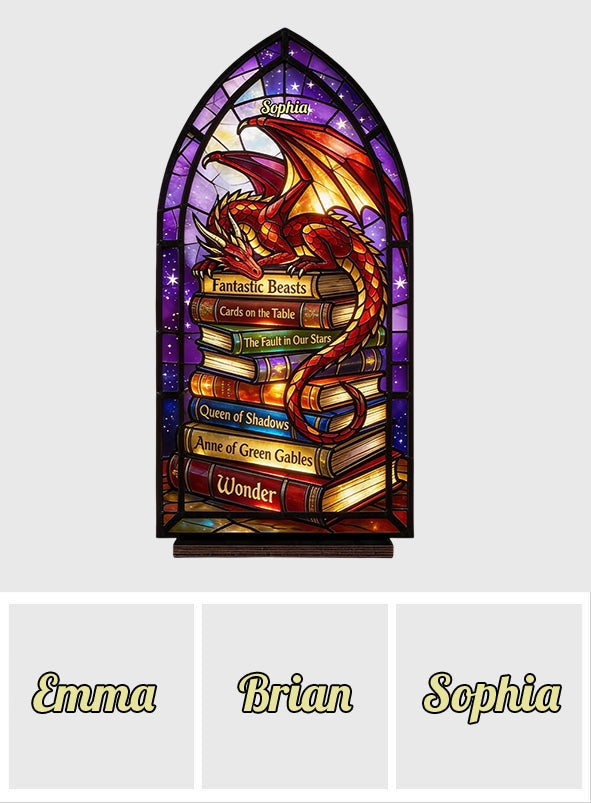Fantasy Dragon - Personalized Book Candle Holder Sign
