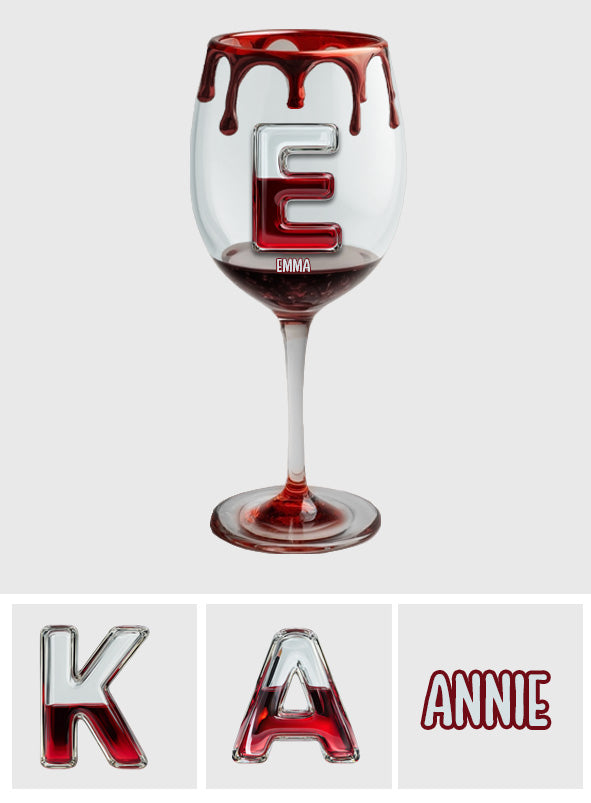 Initial Personalize For Wine Lovers - Personalized Wine Wine Glass With Long Stem