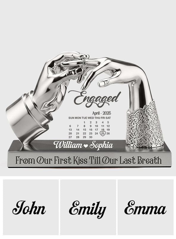 Anniversary Engaged Married Gift - Personalized Couple Custom Shaped Acrylic Plaque
