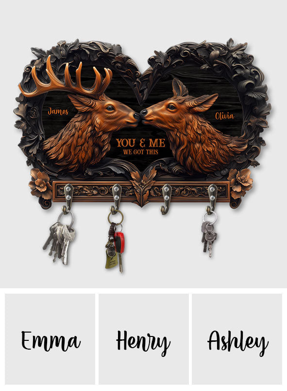 You & Me - Personalized Hunting Custom Shaped Key Rack