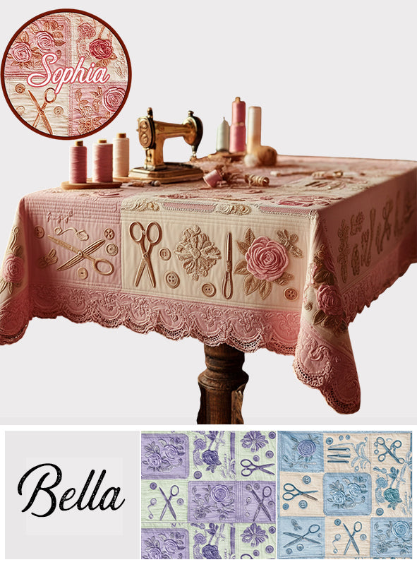 Love Sewing - Personalized Sewing Table Cloth Cover