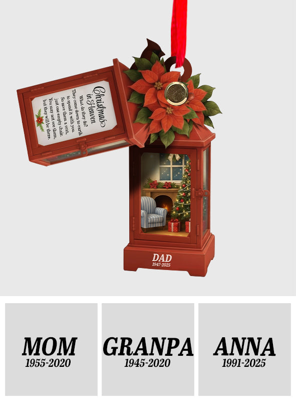 Christmas In Heaven - In Loving Memorial - Personalized Memorial Flip Ornament