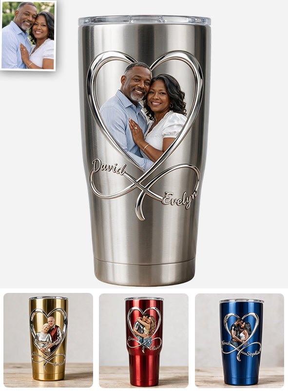 Romantic Heart Infinity - Personalized Couple Tumbler