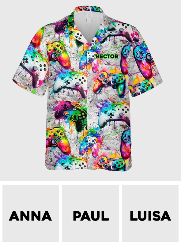 Colorful Gamer - Personalized Video Game Hawaiian Shirt