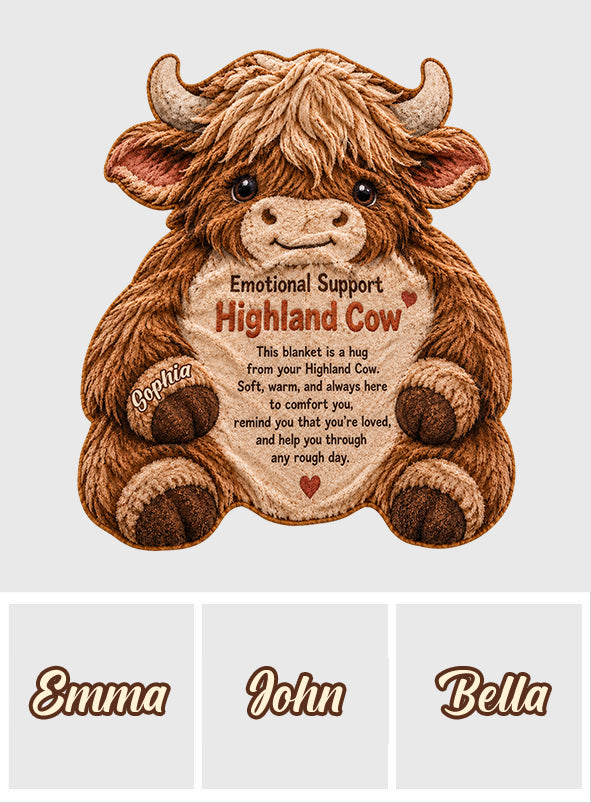 You're Doing Great Cute Highland Cow - Personalized Highland Cow Shaped Fleece Blanket