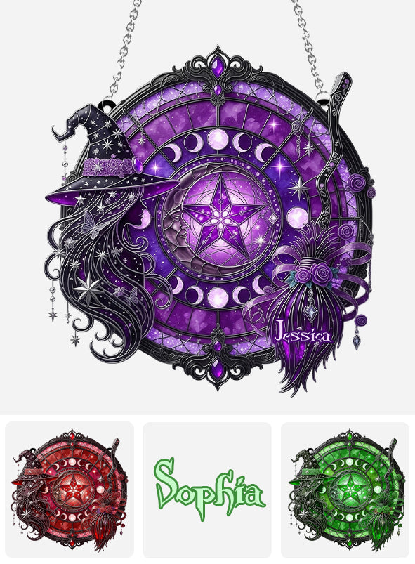 Mystical Witch - Personalized Witch Window Hanging Suncatcher Ornament