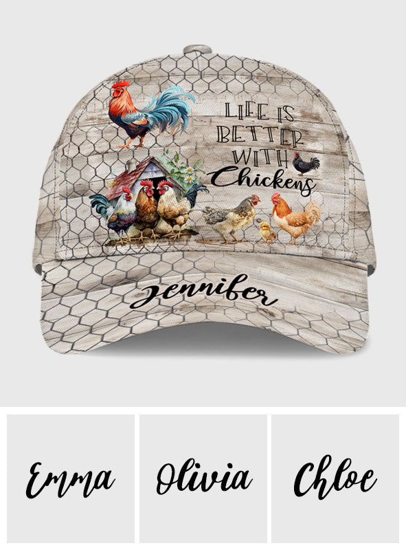 Life Is Better With Chickens - Personalized Chicken Classic Cap