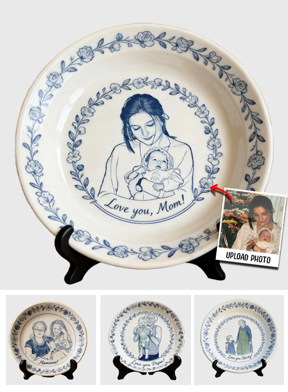 Custom From Any Photo - Personalized Mother Ceramic Round Plate