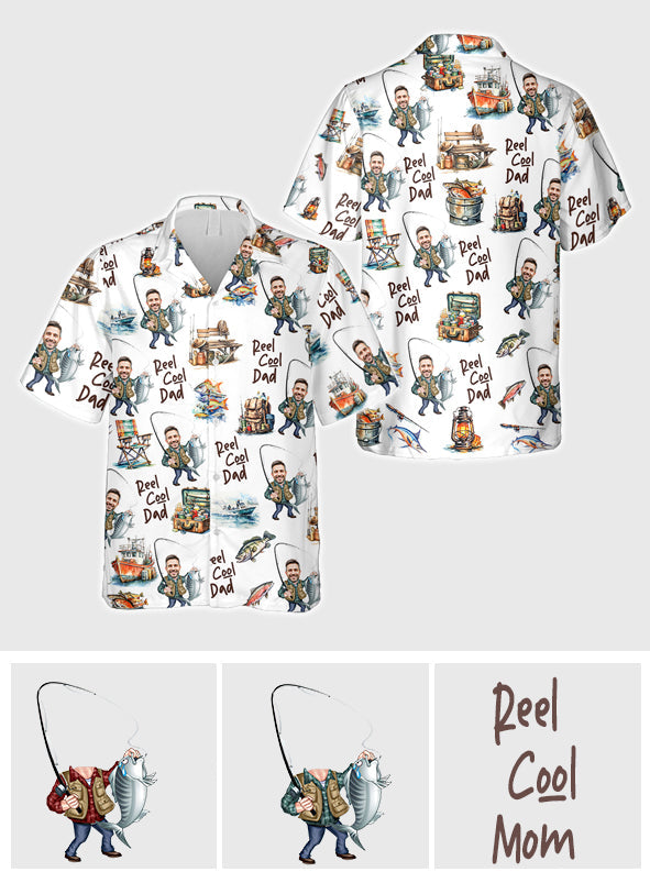 Reel Cool Dad - Personalized Fishing Hawaiian Shirt
