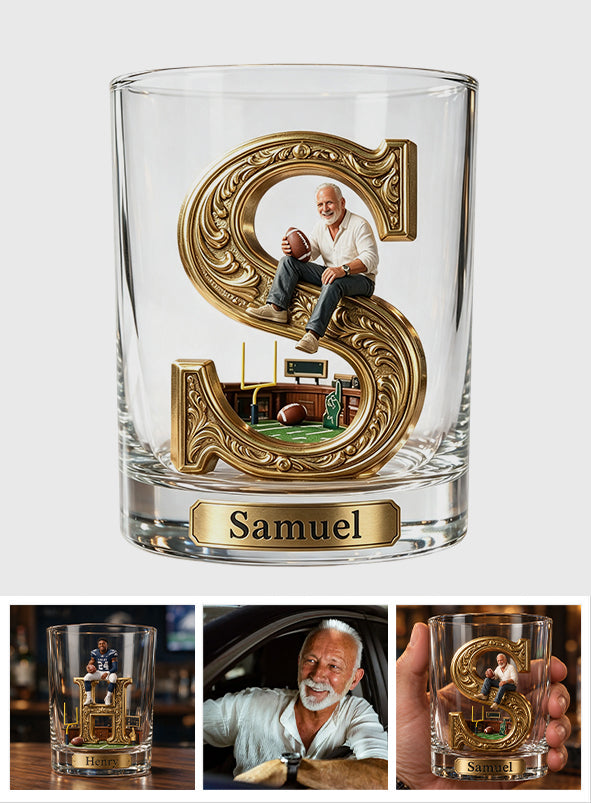 Tis The Season - Personalized Football Whiskey Glass