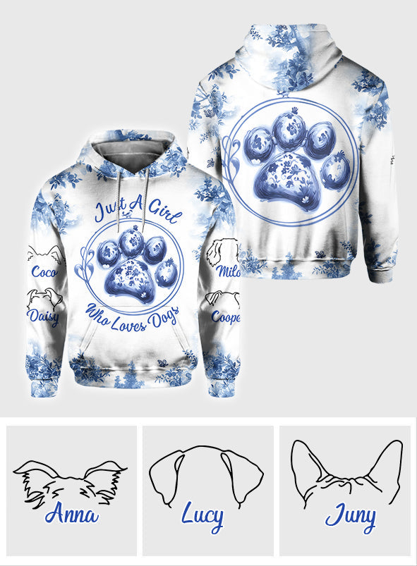 Just A Girl Who Loves Dog - Personalized Dog All Over Shirt